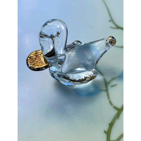 Vintage 1970s Lot 3 Miniature blown glass animals Duck, elephant, Rhino - Picture 5 of 8